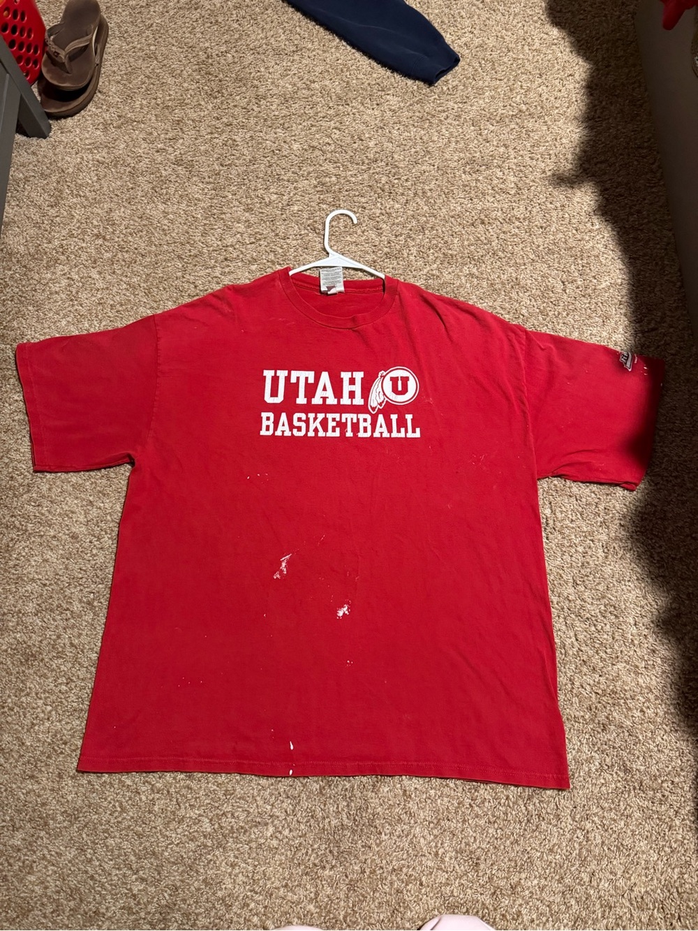 Men's Red Adidas Short Sleeve Tee